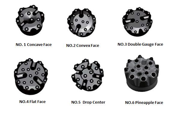 Formato da face da broca de martelo DTH