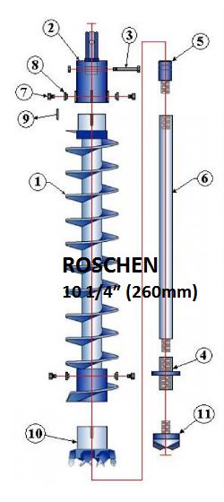 10 1/4 "Triple Key Heavy Duty Hollow Stem Creed (260mm)