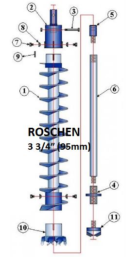 3 3/4"Double Key Heavy Duty Hollow Stem Autoer (95mm)